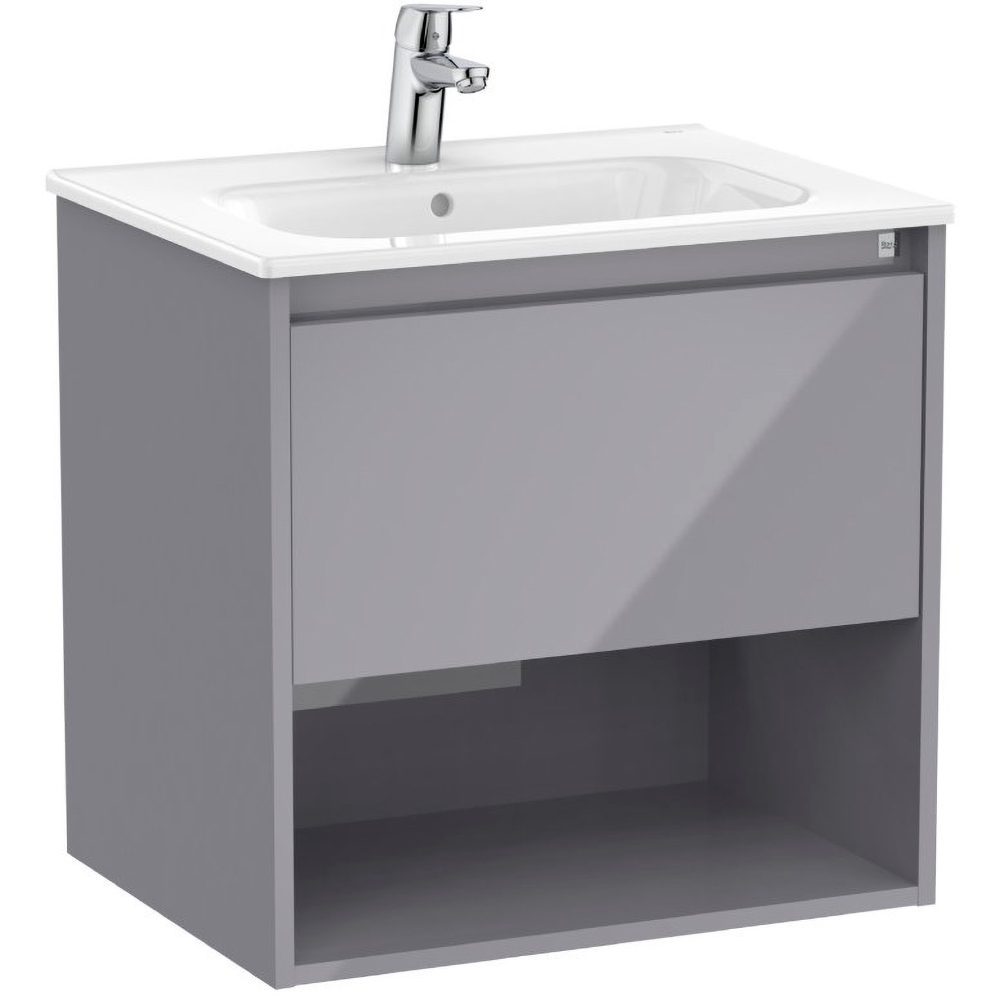Set mobilier baie Roca Tenor, PAL, 60.5 x 46 x 58 cm, gri lucios