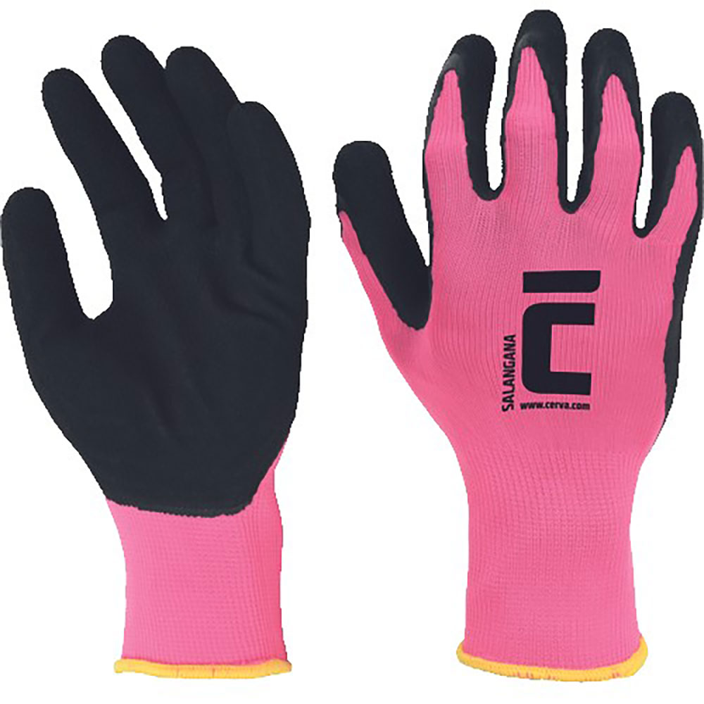 Manusi de protectie CERVA, latex, marimea 7, roz