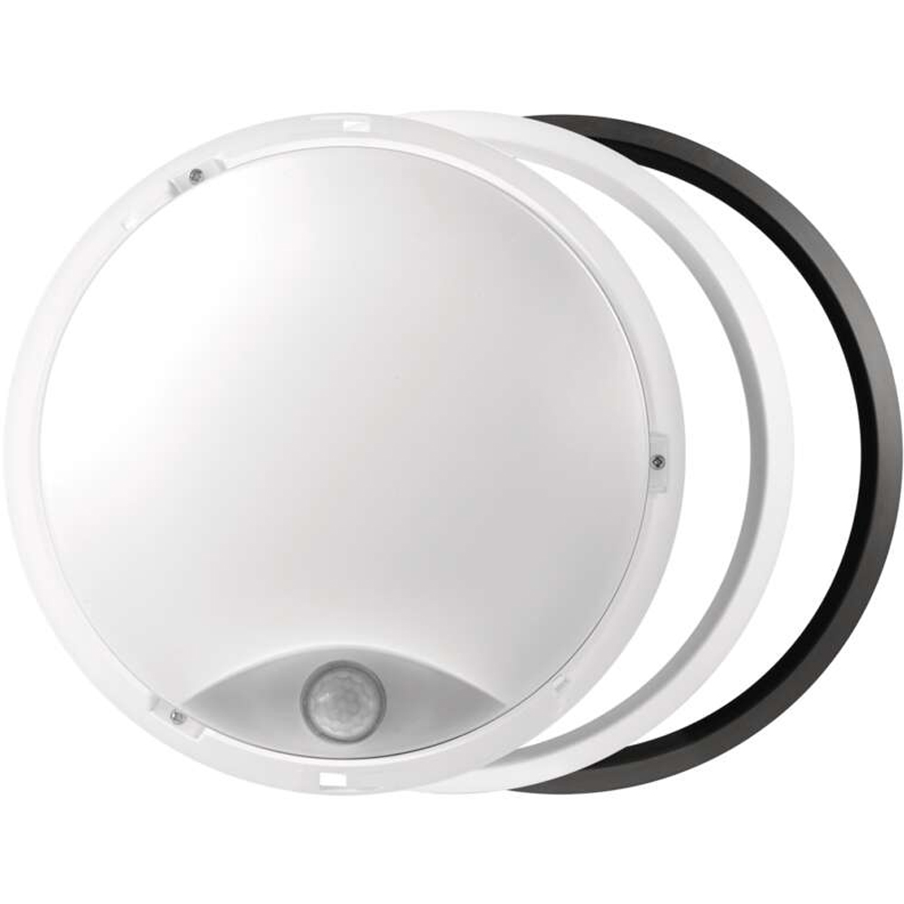 Aplica LED exterior Emos EM-ZM3231, 14W, 1100lm, 4000K, IP54, senzor de miscare, alb-negru