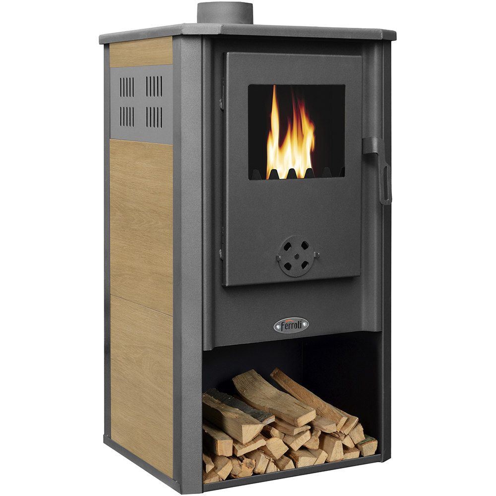 Semineu pe cobustibil solid FERROLI Padova F, 7.7 kW, 49 x 46 x 93 cm, antracit