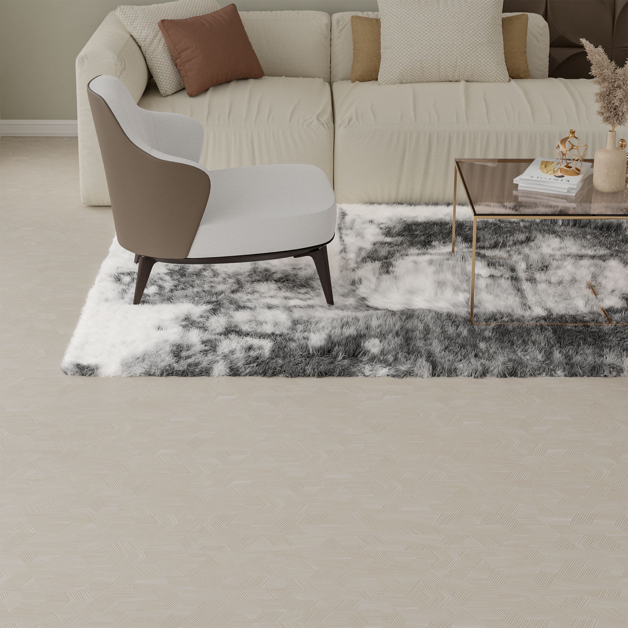 Parchet laminat 12 mm, crem, acoperire per cutie 1.368 mp, AC4, HDF AGT