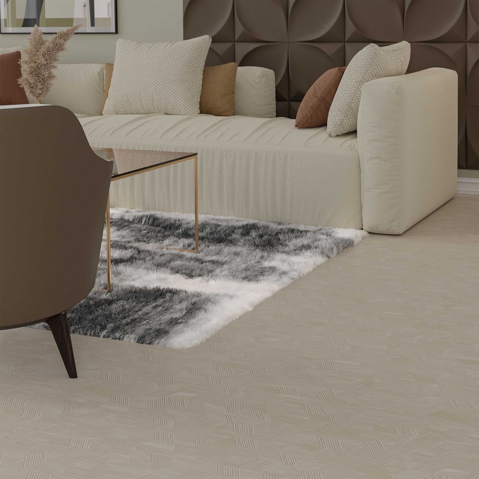 Parchet laminat 12 mm, crem, acoperire per cutie 1.368 mp, AC4, HDF AGT