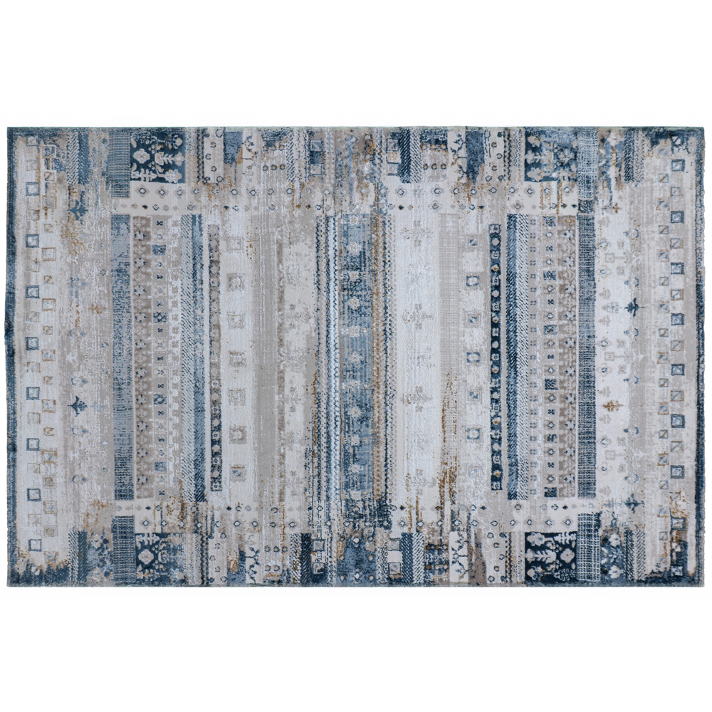 Covor living / dormitor Praga, 160 x 230 cm, poliester, crem-albastru