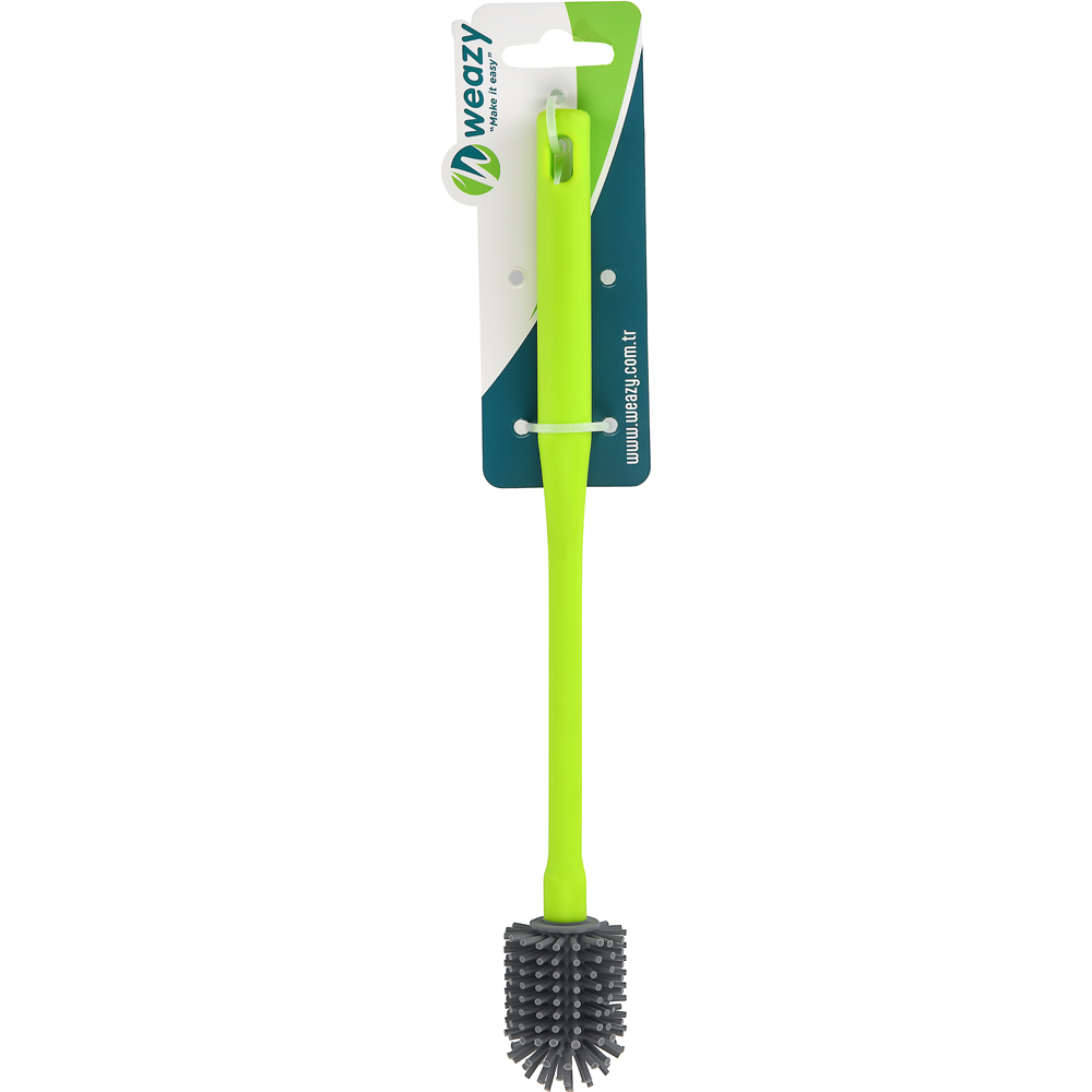 Perie pentru curatat sticle WEAZY, silicon, verde