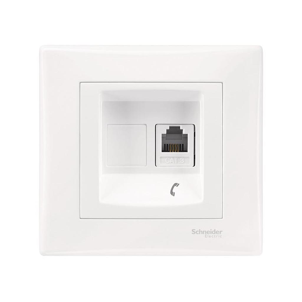 Priza simpla telefon SCHNEIDER ELECTRIC Sedna ST incastrat, RJ11, alb