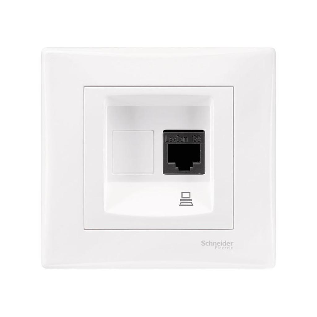 Priza date SCHNEIDER ELECTRIC Sedna, categoria 5 ST incastrat, RJ45, alb,