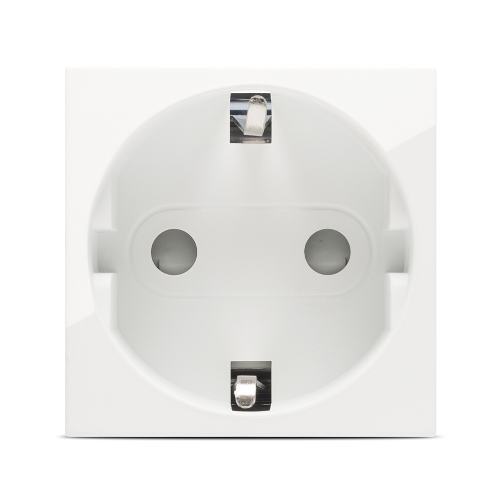 Priza Schuko ELBI, protectie copii, IP20, policarbonat, alb