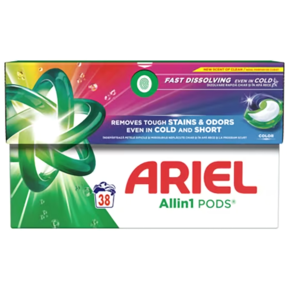 Detergent capsule ARIEL All in One PODS Color, 38 spalari