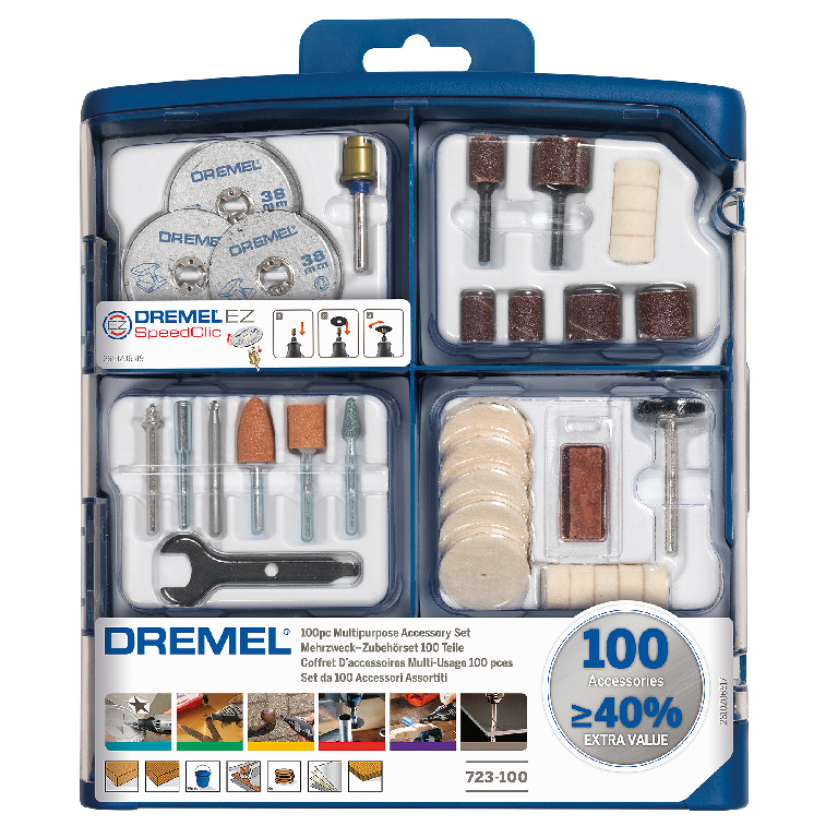 Set 100 accesorii multifunctionale DREMEL, 192 x 47 mm