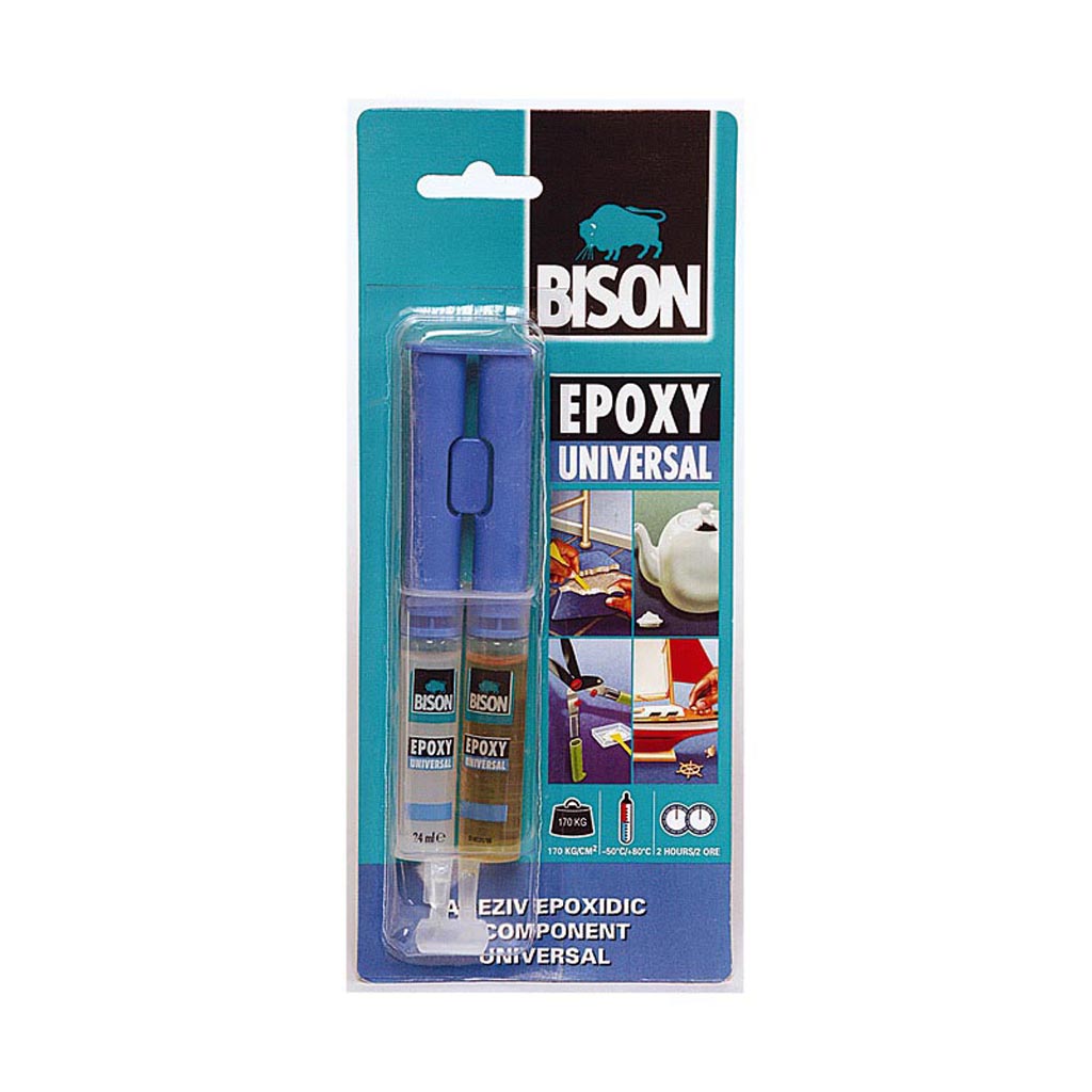 Adeziv unviersal BISON Epoxy Universal, transparent, 2 x 12 ml
