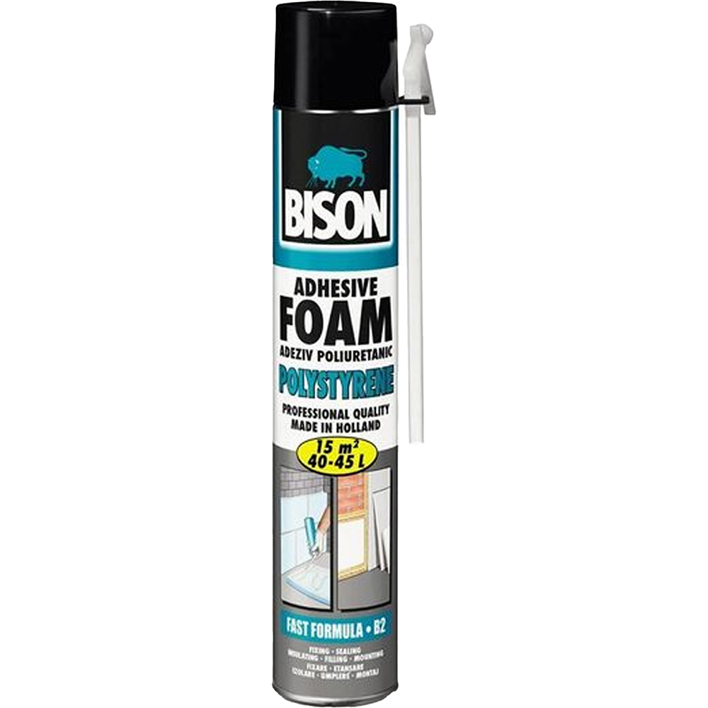 Adeziv poliuretanic pentru polistiren BISON, aplicare manuala, 750ml