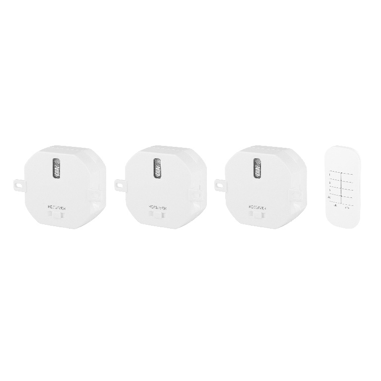 Set comutator lumini SH4-99557, 433 MHz, telecomanda, alb
