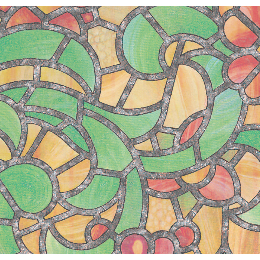 Autocolant PVC, 90 x 100 cm, vitraliu multicolor