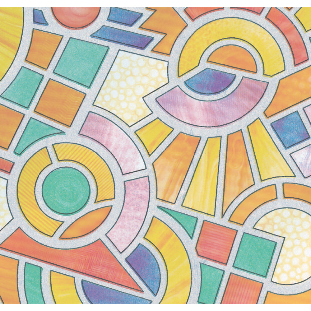 Autocolant PVC, 90 x 100 cm, vitraliu multicolor