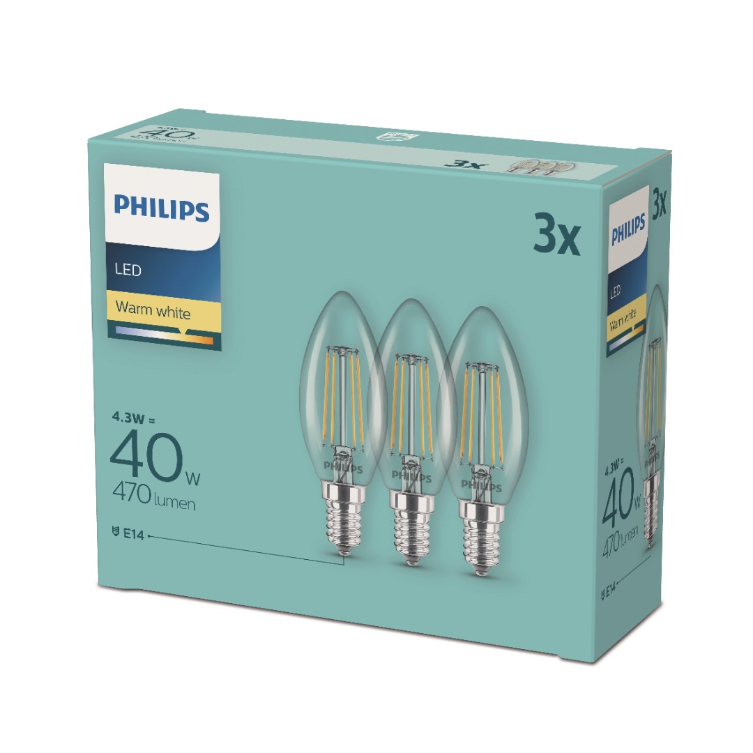 Bec LED CLASSIC 40W B35 E14CL3CT4  Philips