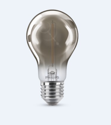 Bec LED decorativ, Classic Philips, 2.3W, E27, 1800K, fumuriu