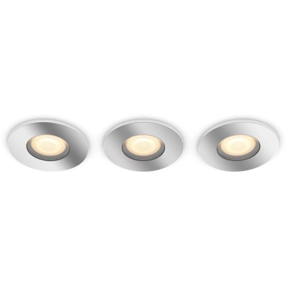 Set 3 spoturi LED smart PHILIPS HUE Adore, 3 x 5W, 350lm, IP44, crom