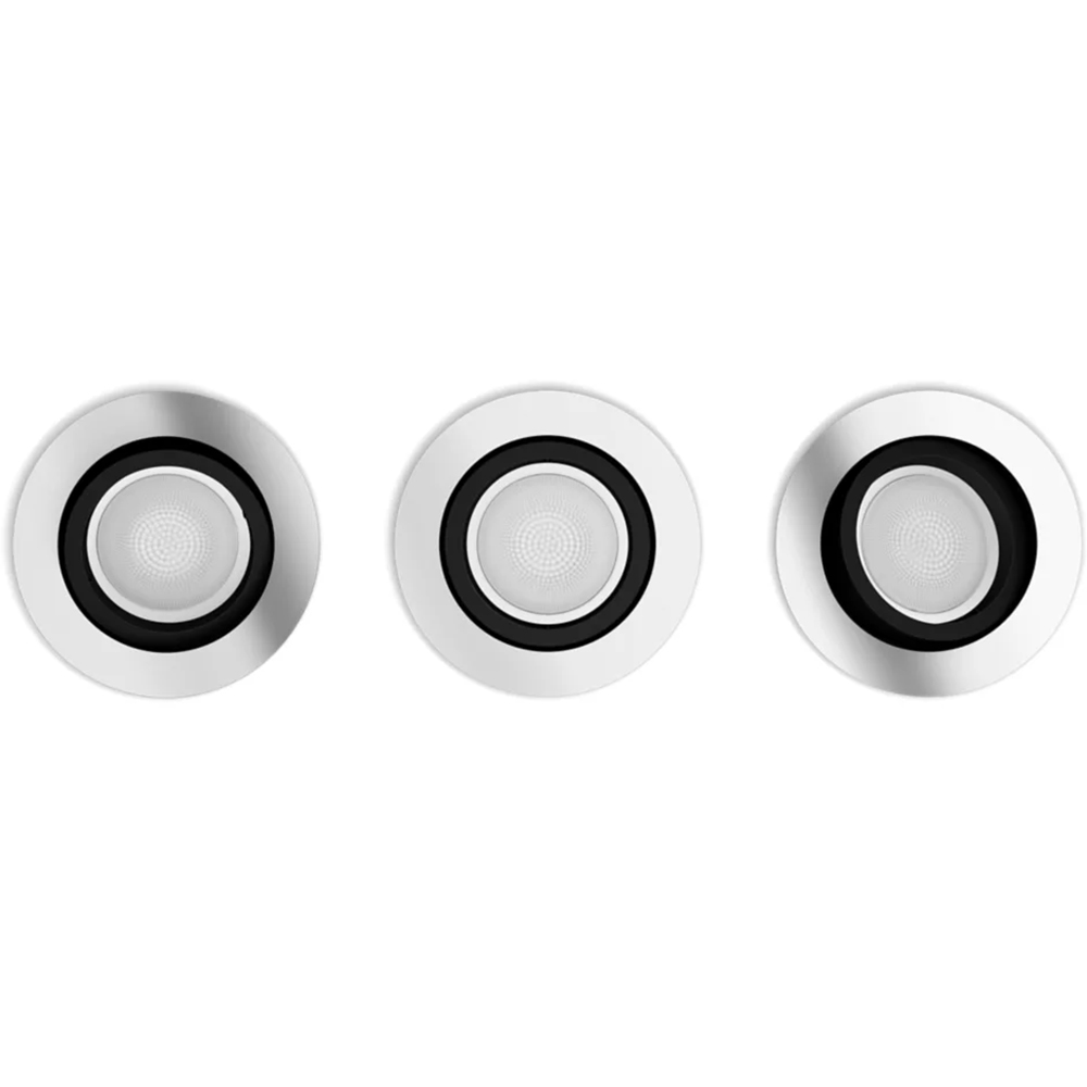 Set 3 spoturi LED smart PHILIPS HUE Milliskin, 3 x 5W, 1050lm, IP20, aluminiu
