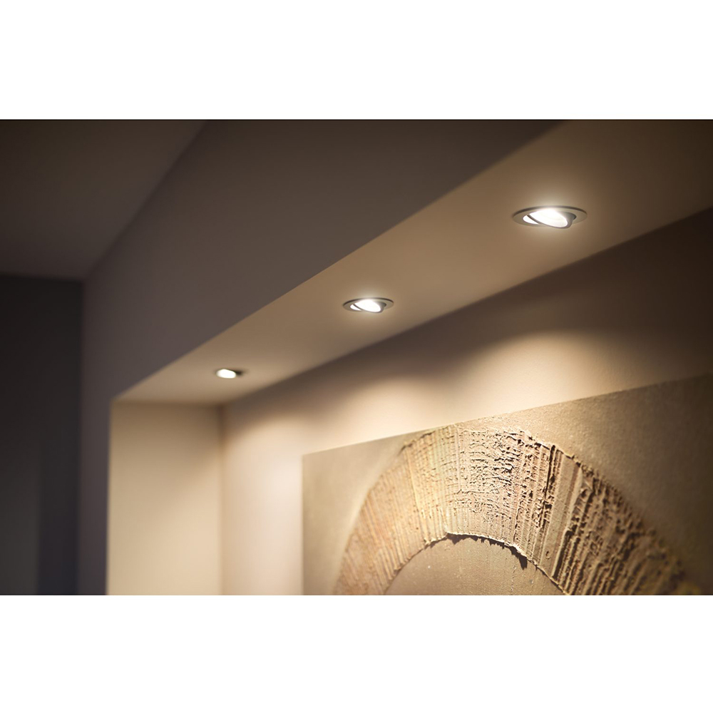 Set 3 spoturi LED smart PHILIPS HUE Milliskin, 3 x 5W, 1050lm, IP20, aluminiu