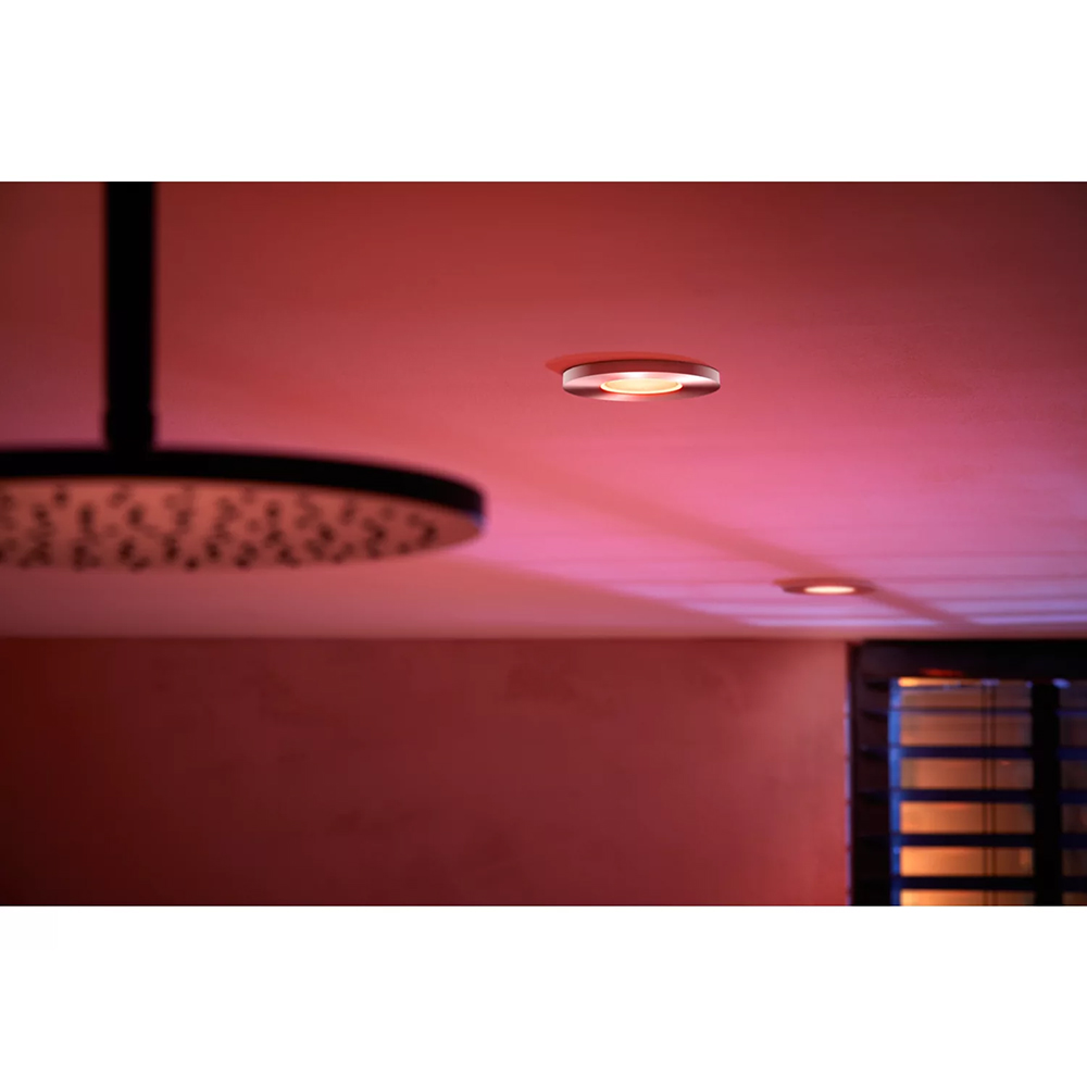 Set 3 spoturi LED smart PHILIPS HUE Xamento, 3 x 5.7W, 1050lm, IP44, crom