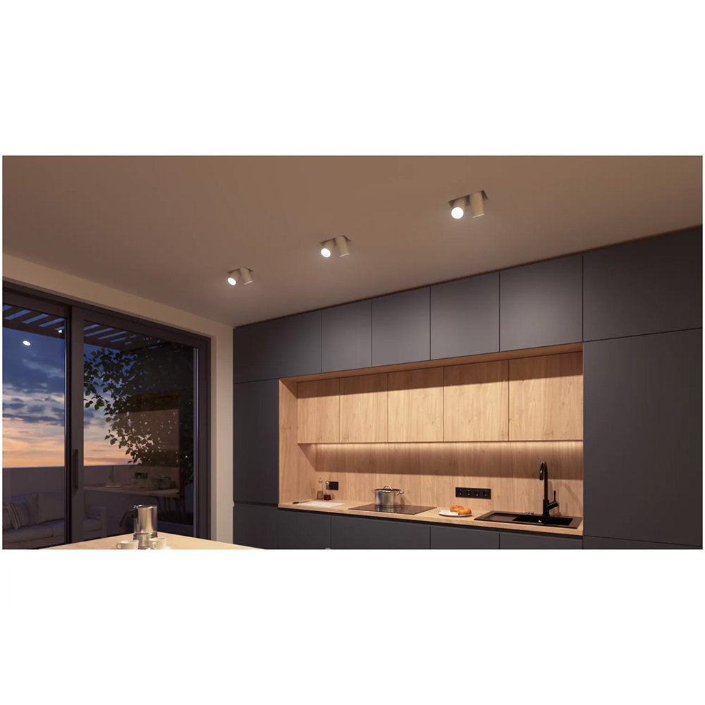 Set 2 becuri LED PHILIPS HUE, GU5.3, 5.1W, 400lm, Wi-Fi, lumina variabila, compatibil Alexa, Google Assistant