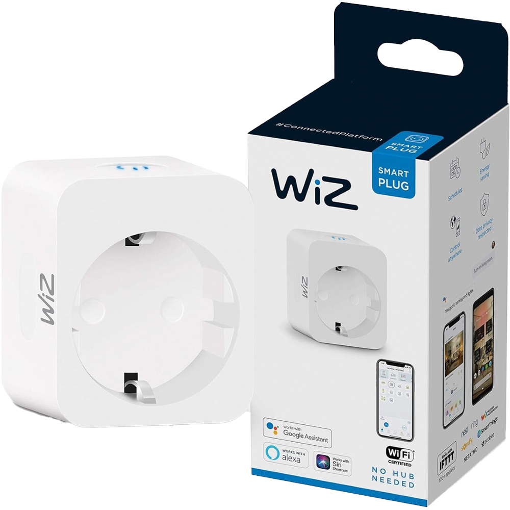 Priza inteligenta WIZ Smart Plug, Wi-Fi, IP20, Energy monitoring, alb