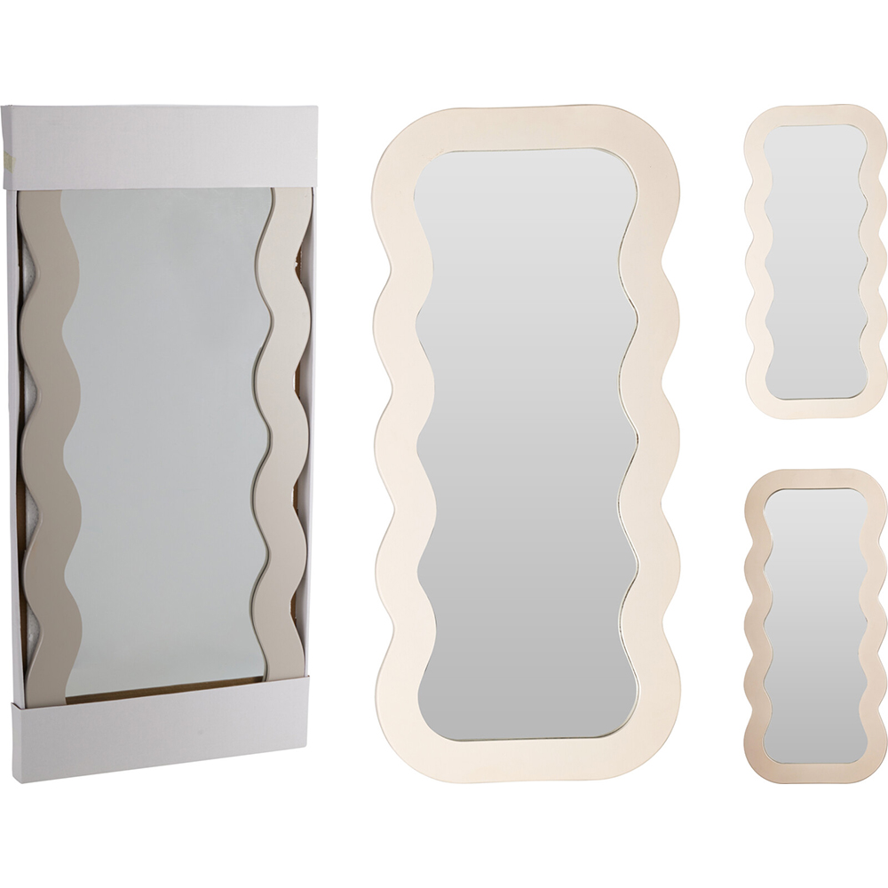 Oglinda decorativa Koopman, 38.5 x 81 cm, crem-alb
