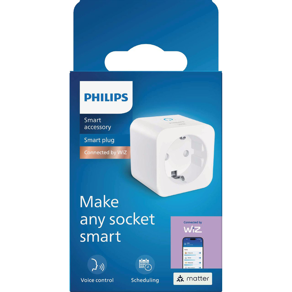 Priza inteligenta PHILIPS 8721103136213, Wi-Fi, WiZ, IP20, alb
