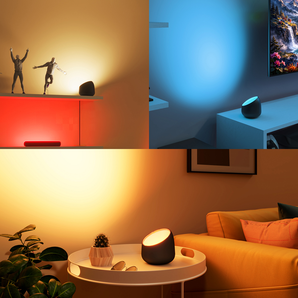 Lampa LED inteligenta PHILIPS 8721103158932, 8.5W, 550lm, Wi-Fi, WiZ, RGBW, negru