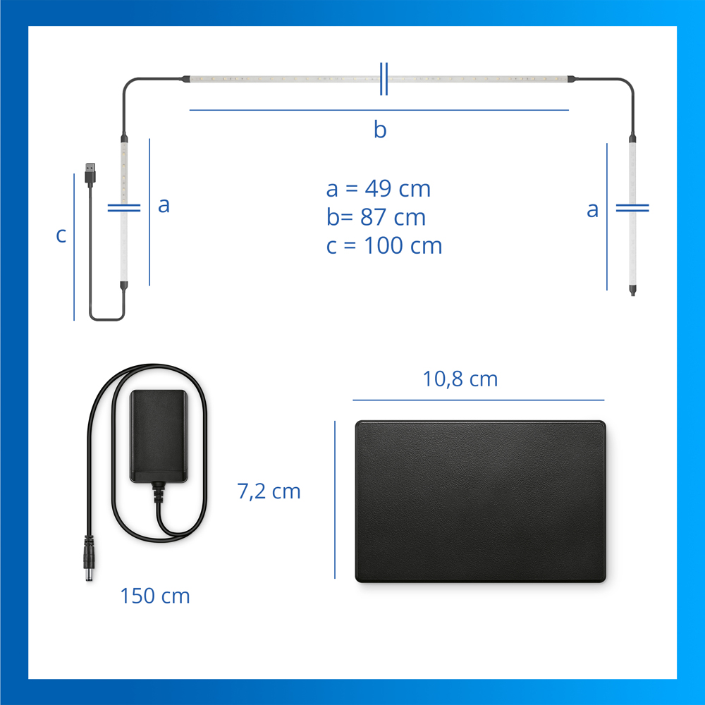HDMI Sync Box cu banda LED RGBIC pentru TV 40-50" PHILIPS 8721103159267, Wi-Fi, WiZ, 4K 60Hz, 3.4 m