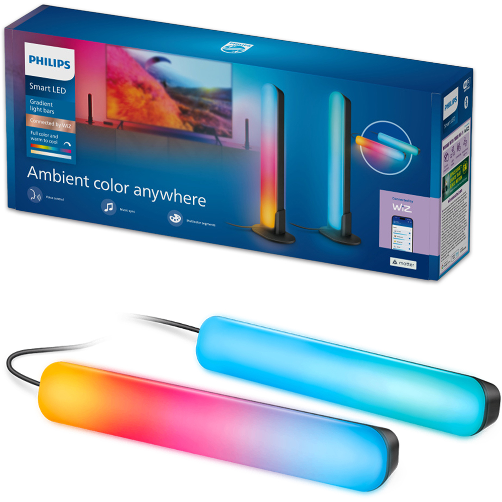 Gradient Light Bars PHILIPS 8721103160669, Wi-Fi, RGBIC LED, WiZ, IP20