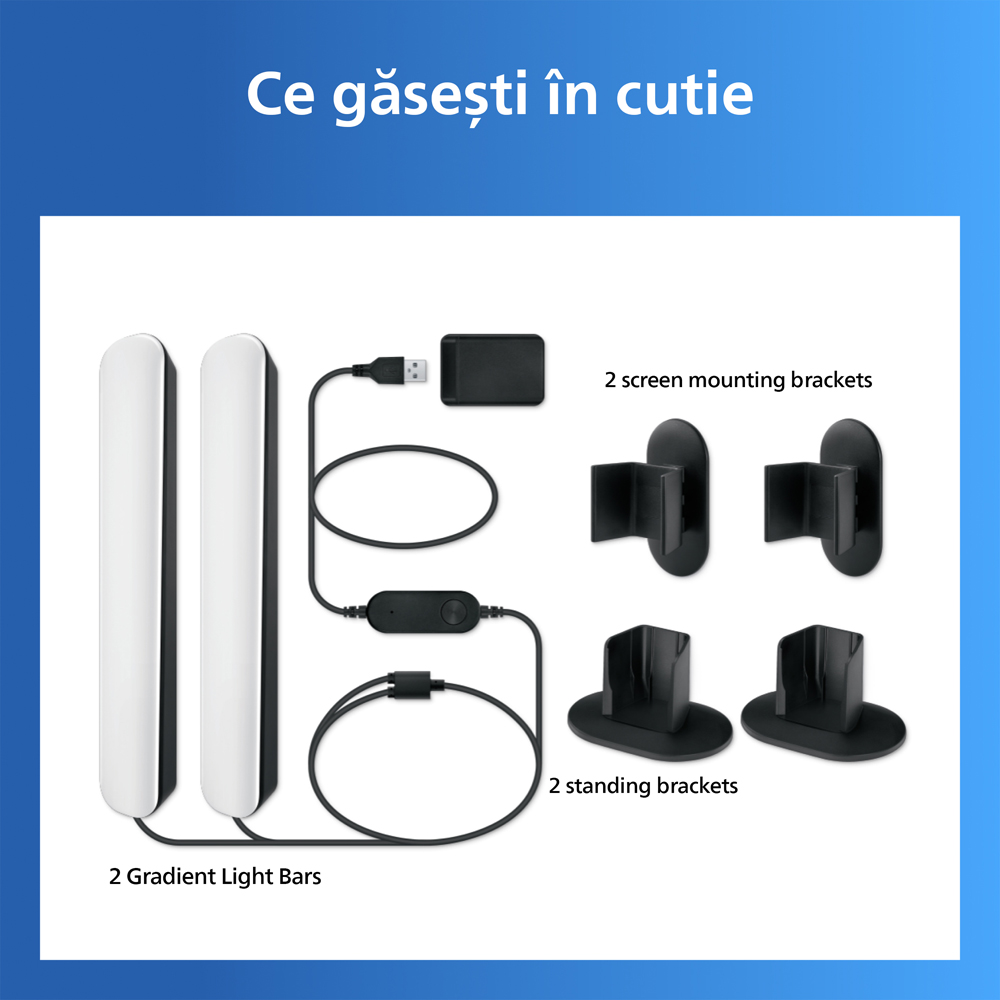 Gradient Light Bars PHILIPS 8721103160669, Wi-Fi, RGBIC LED, WiZ, IP20