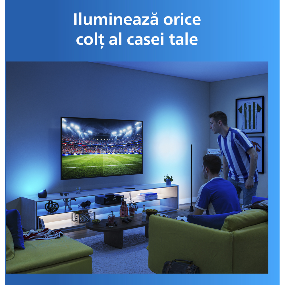 Lampadar inteligent PHILIPS 8721103160706, 9.7W, Wi-Fi, RGBIC LED, WiZ, negru