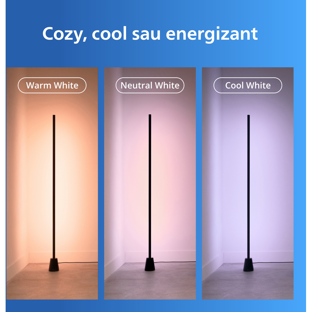 Lampadar inteligent PHILIPS 8721103160706, 9.7W, Wi-Fi, RGBIC LED, WiZ, negru