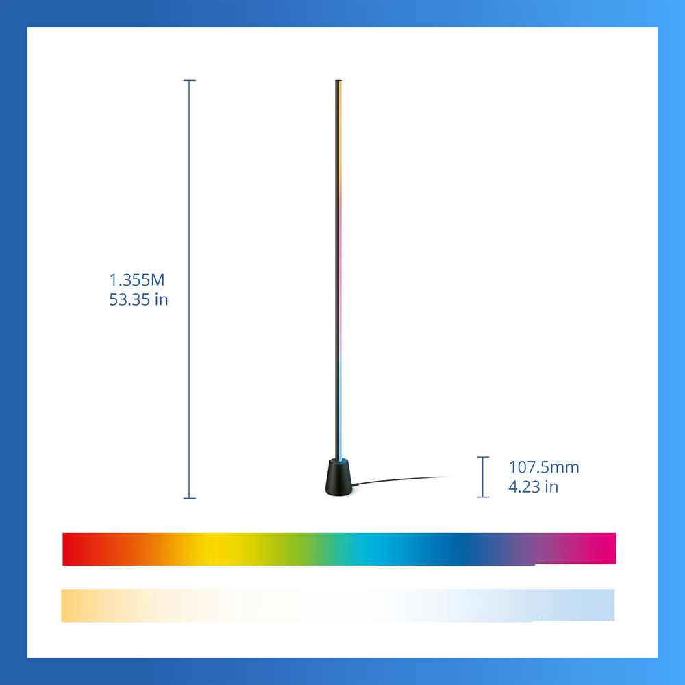 Lampadar inteligent PHILIPS 8721103160706, 9.7W, Wi-Fi, RGBIC LED, WiZ, negru