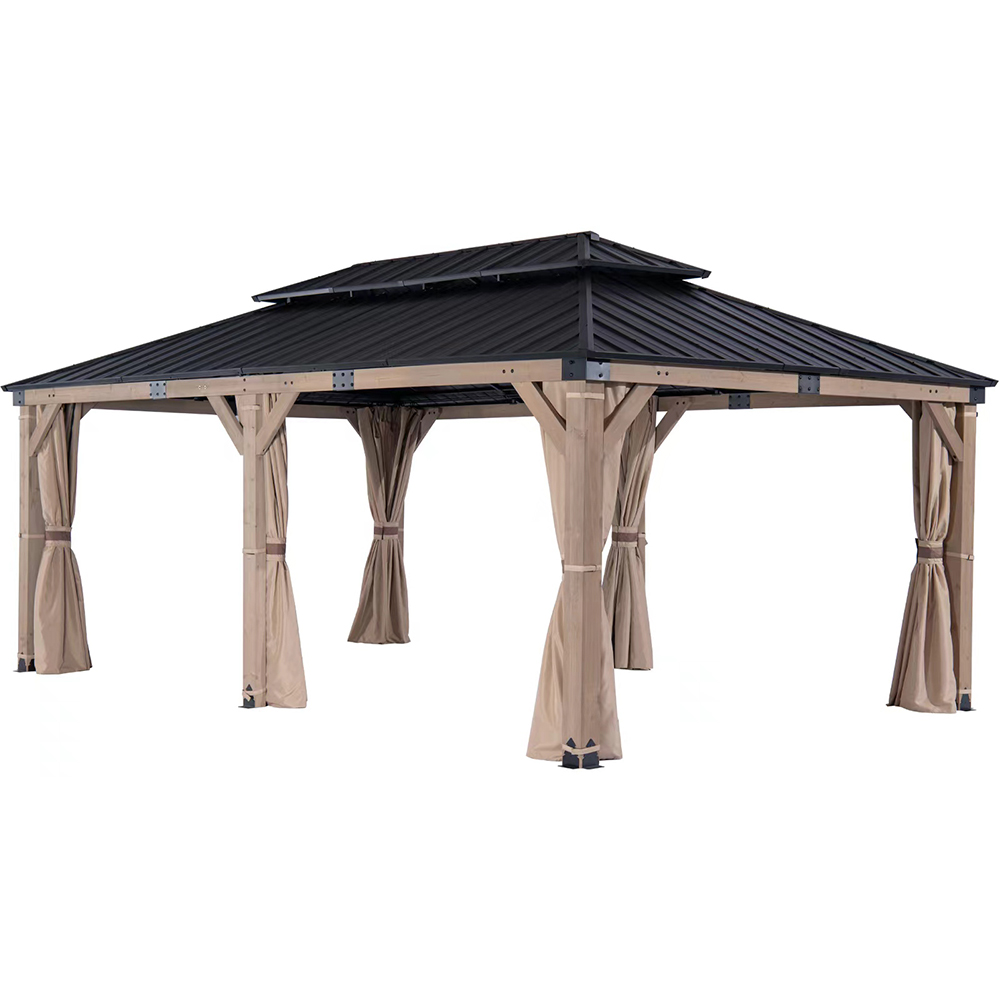 Pavilion gradina HOME DECOR, otel, 308 x 600 x 295 cm, bej