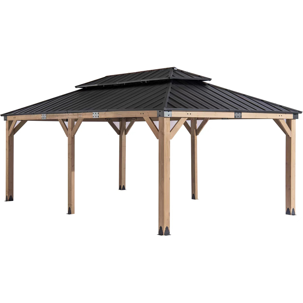 Pavilion gradina HOME DECOR, otel, 308 x 600 x 295 cm, bej