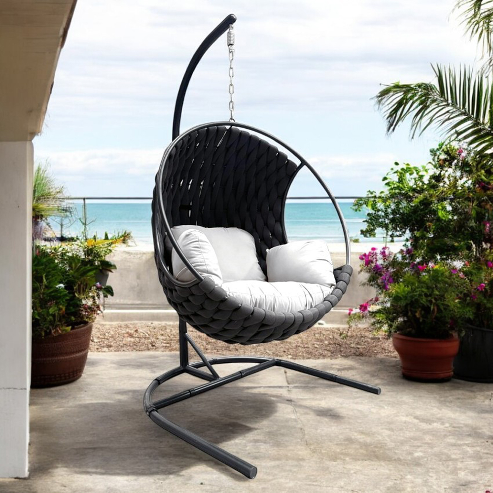 Leagan HOME DECOR, 105 x 195 x 105 cm, gri inchis