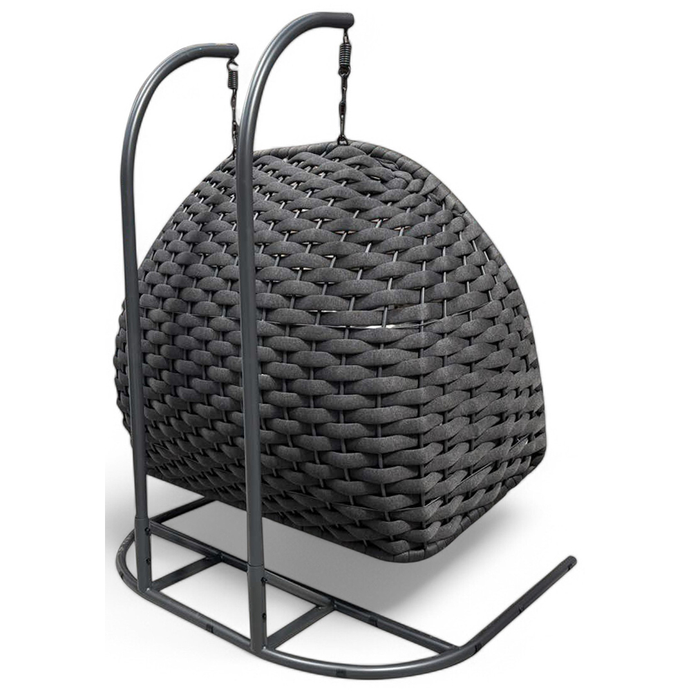Leagan HOME DECOR, 3 locuri, 175 x 197 x 200 cm, negru