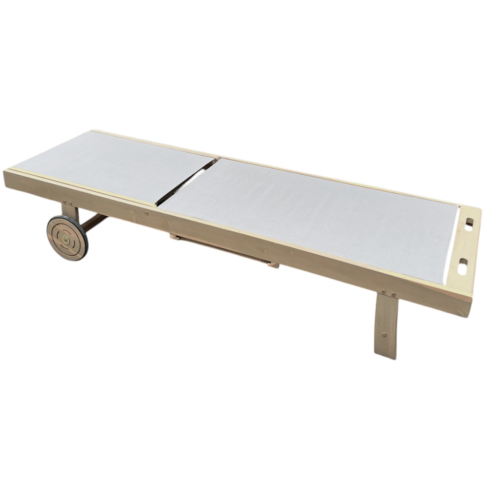 Sezlong terasa HOME DECOR Cairo, lemn, 186 x 61 x 32 cm, bej