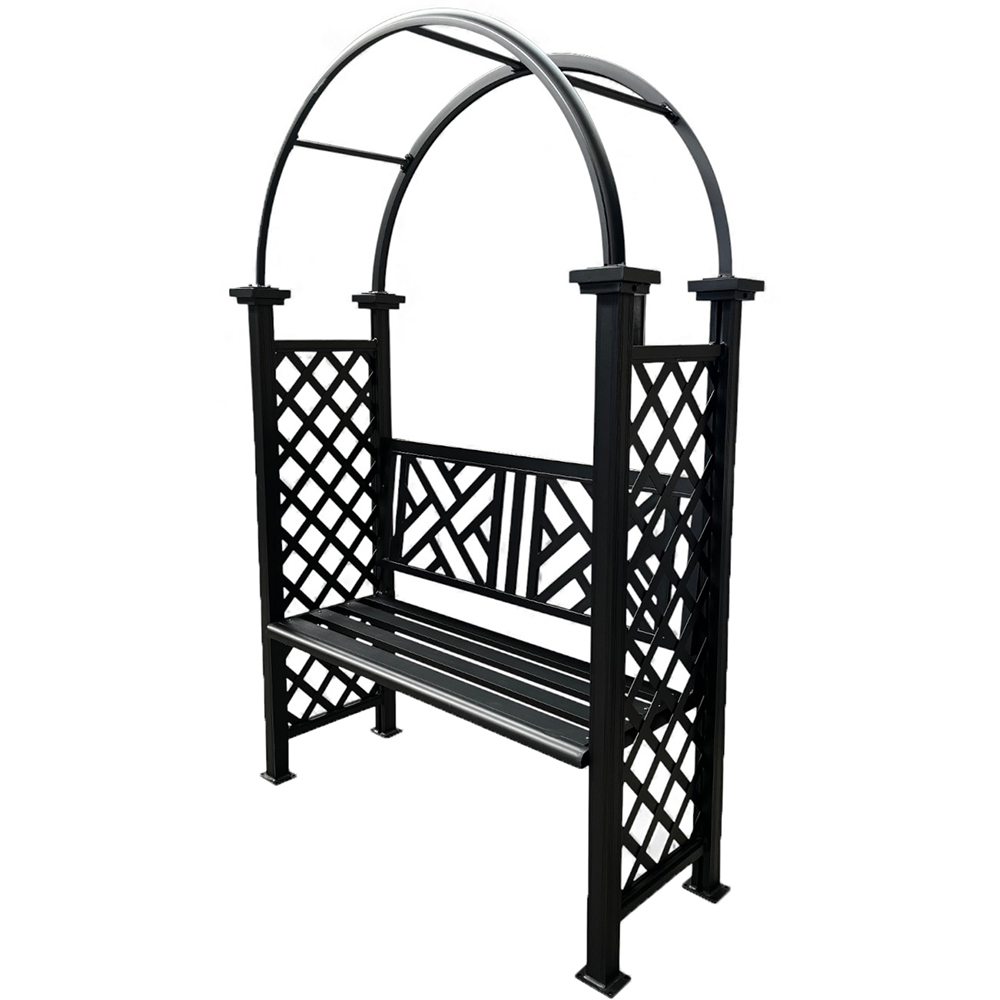 Banca gradina HOME DECOR, 130 x 48 x 208 cm, negru