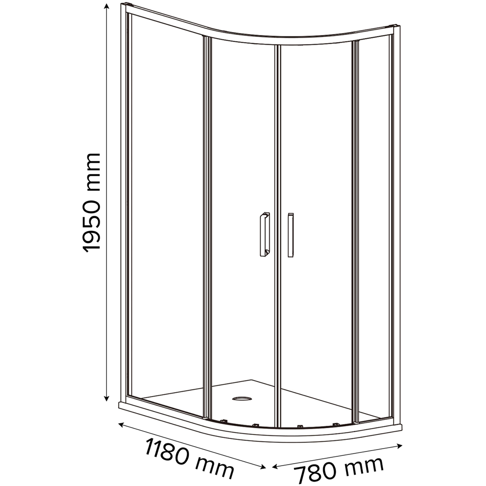 Cabina dus standard GOODHOME Ledava, montaj stanga, 120 x 80 x 195 cm, sticla securizata 8mm, profil crom