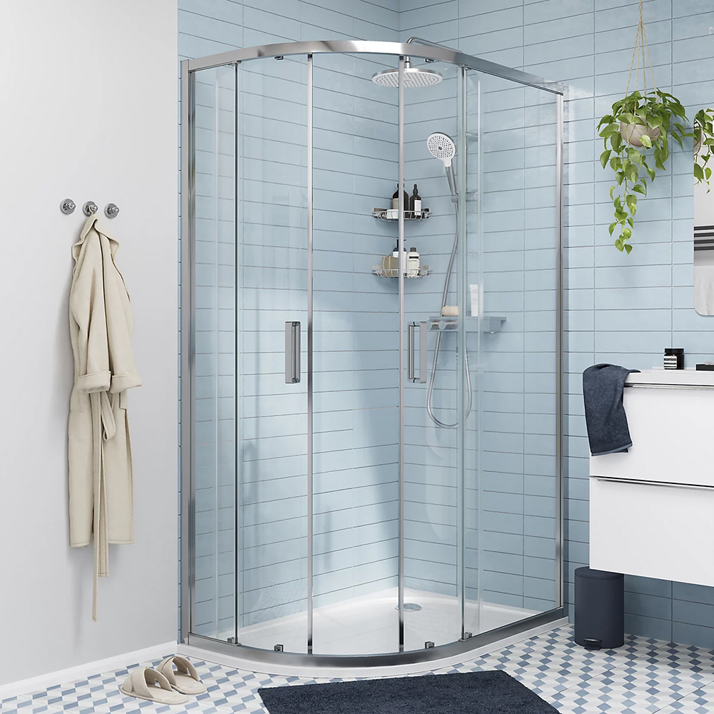 Cabina dus standard GOODHOME Ledava, montaj dreapta, 120 x 80 x 195 cm, sticla securizata 8mm, profil crom