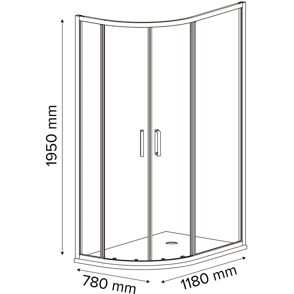 Cabina dus standard GOODHOME Ledava, montaj dreapta, 120 x 80 x 195 cm, sticla securizata 8mm, profil crom
