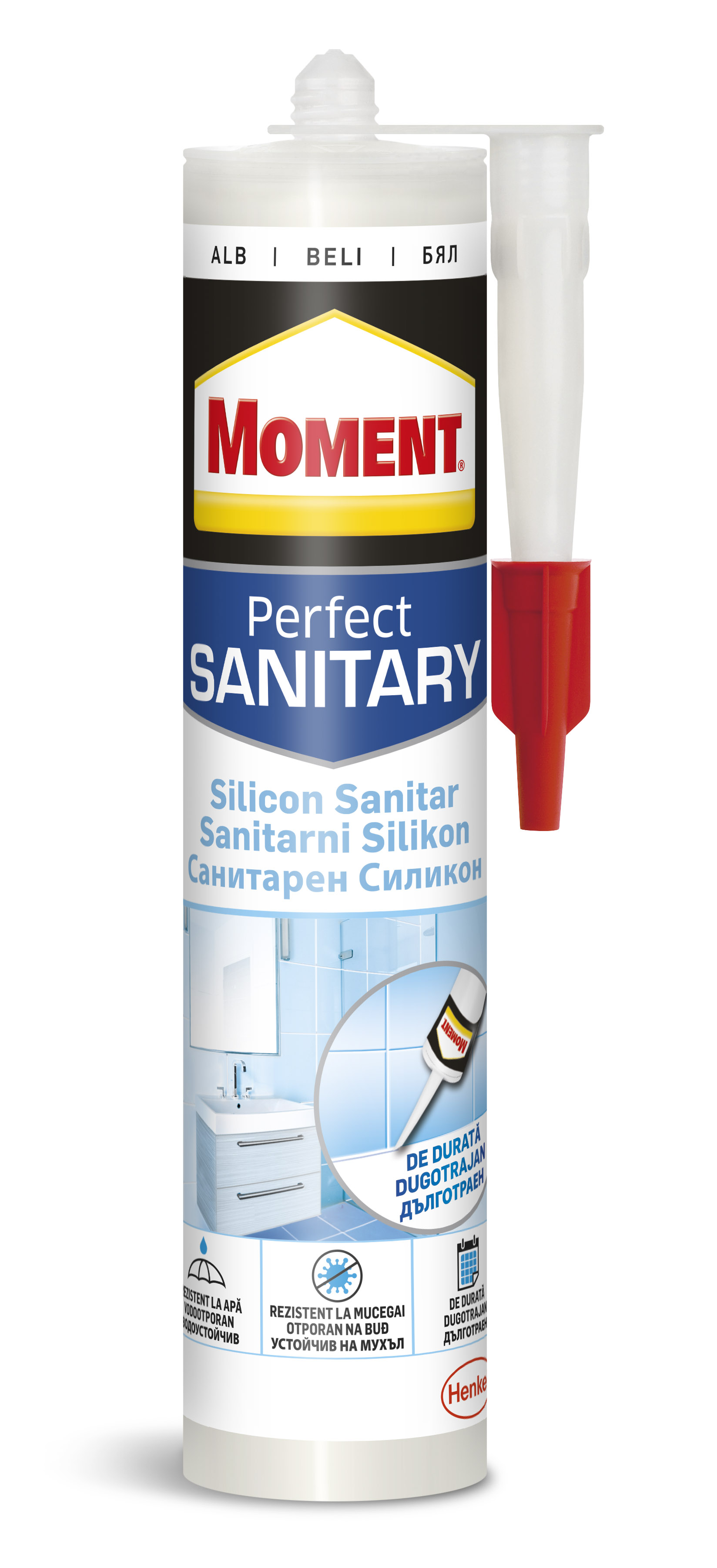 Silicon Pentru Spatii Umede, Transparent, Aplicare Pistol, 280 Ml  Moment 