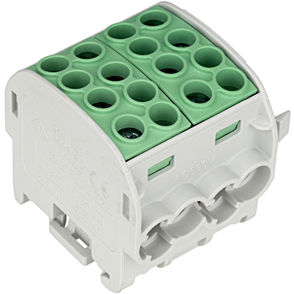 Clema derivatie SCHRACK IK026232, max 35mm2, verde