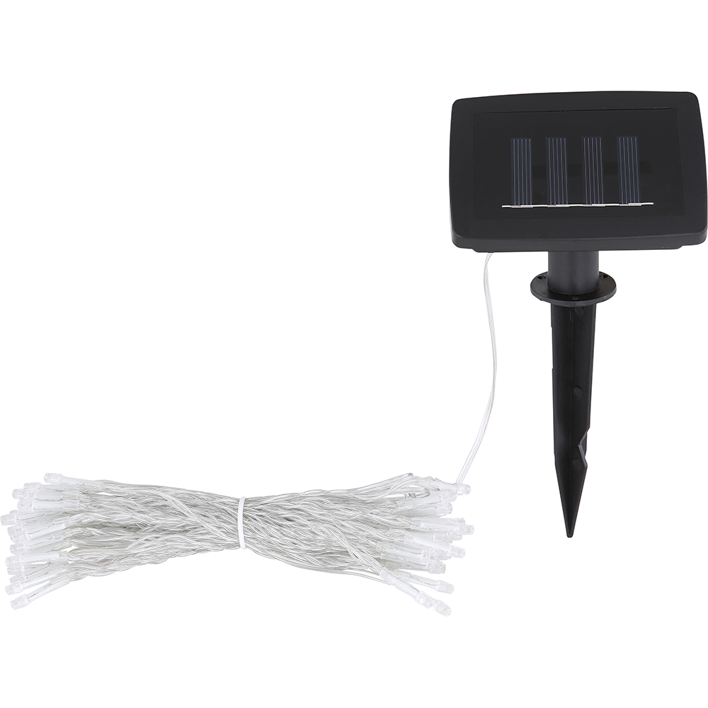 Instalatie solara GLOBO, 3m, 50x LED, 3000K, plastic, negru