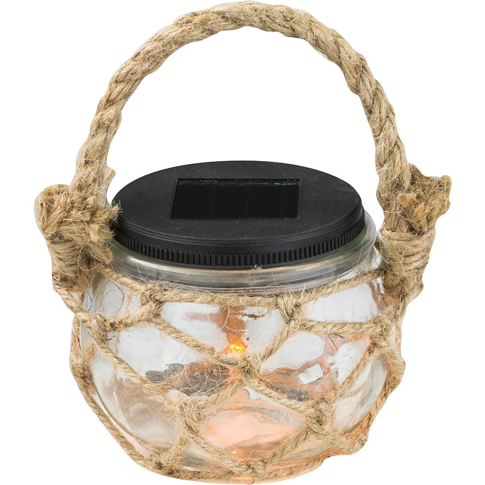 Decoratiune solara GLOBO tip borcan, LED, 0.06W, plastic, transparent