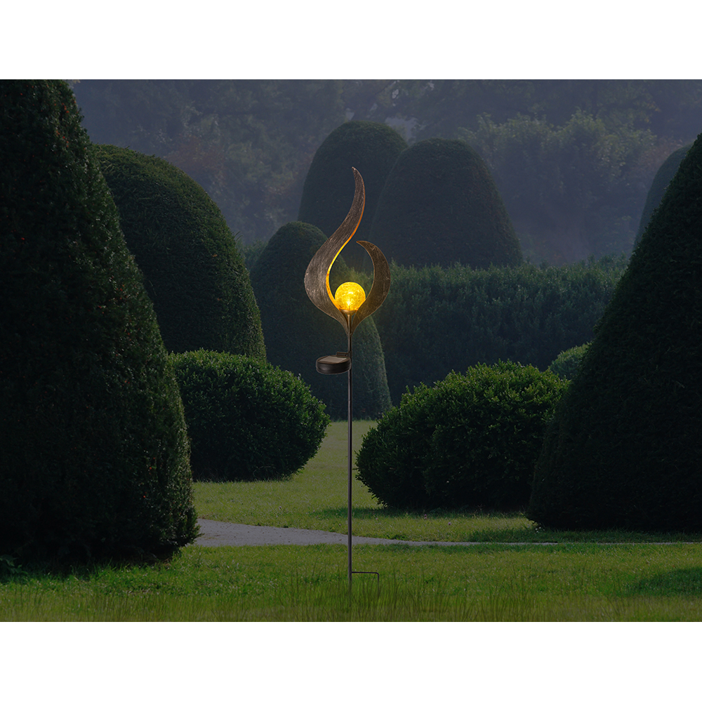 Lampa solara GLOBO bronz, 90cm, 3000K, IP44, metal, bronz