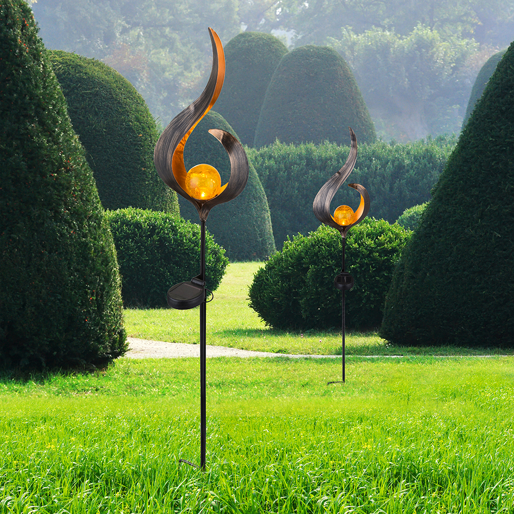 Lampa solara GLOBO bronz, 90cm, 3000K, IP44, metal, bronz